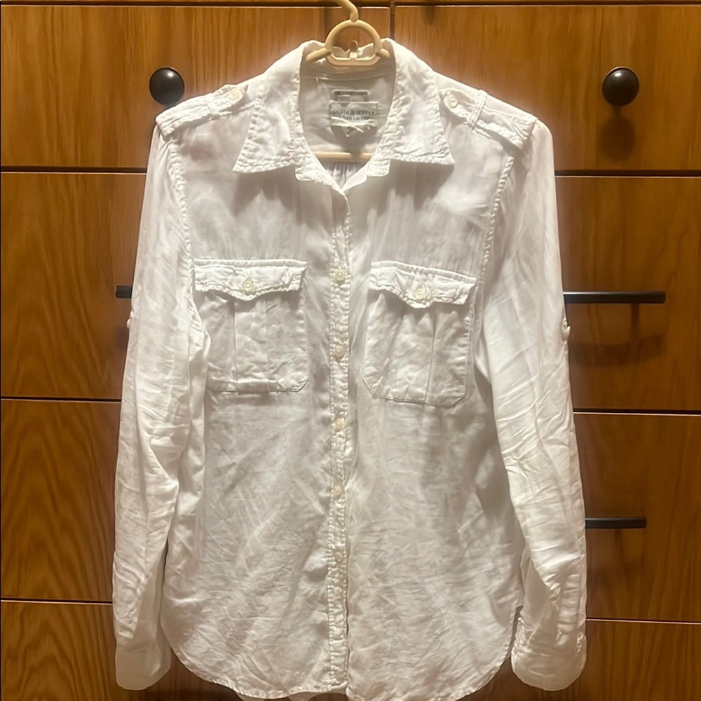 White Button-Up Men's Shirt